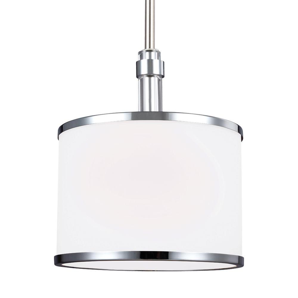 Feiss Prospect Park 1 Light Satin Nickel Chrome Pendant P1417sn Ch Feiss Prospect Park 1 Light Satin Nickel Chrome Pendant
