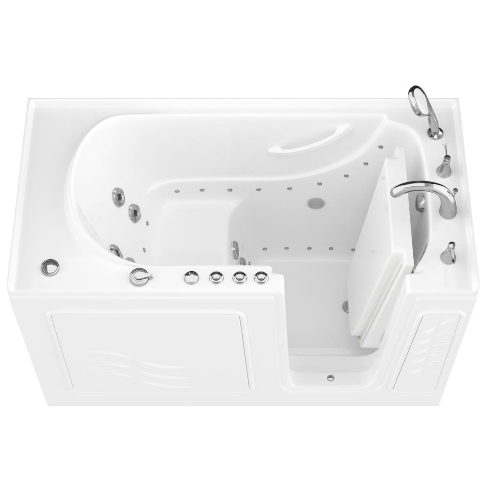 Universal Tubs Hd Series 60 In Right Drain Quick Fill Walk In Whirlpool And Air Bath Tub With Powered Fast Drain In White