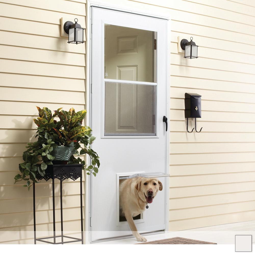 exterior door with doggie door installed