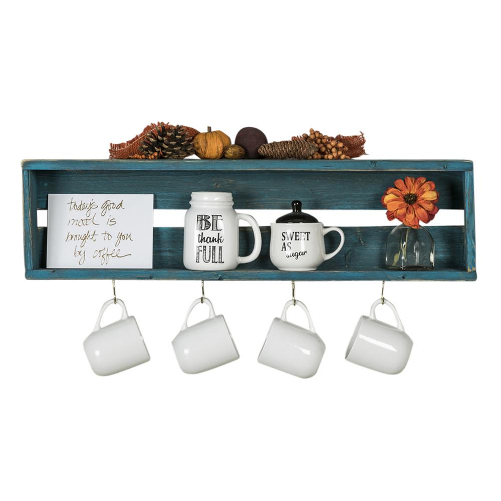 Del Hutson Designs 30 In W X 4 D Reclaimed Wood Turquoise D Reclaimed Wood Turquoise Coffee