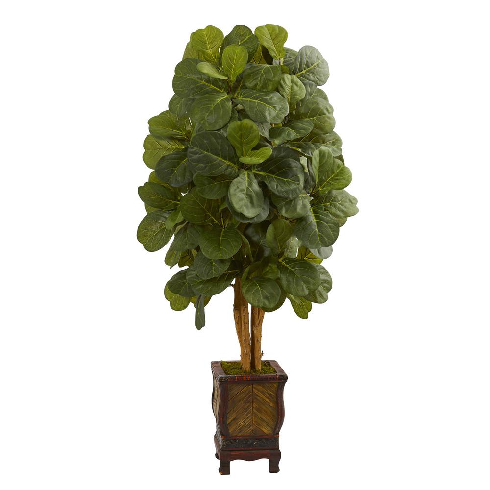 Nearly Natural 4 5 Ft High Indoor Fiddle Leaf Artificial Tree In