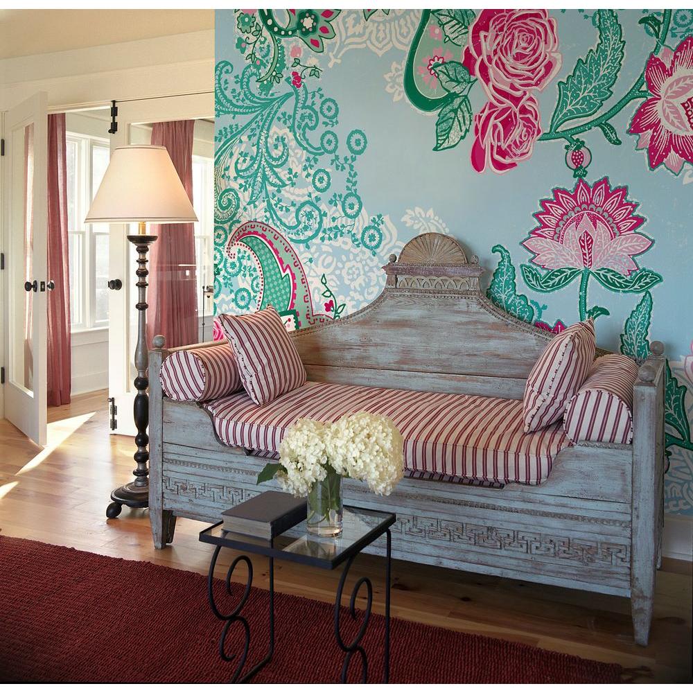 Komar 100 in. x 145 in. Paisley Rose Wall Mural8739 The Home Depot