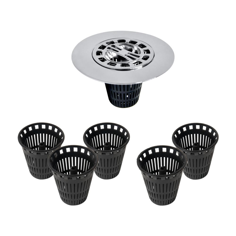 Danco Hair Catcher For Shower Drain In Chrome With Extra Baskets 10529p The Home Depot