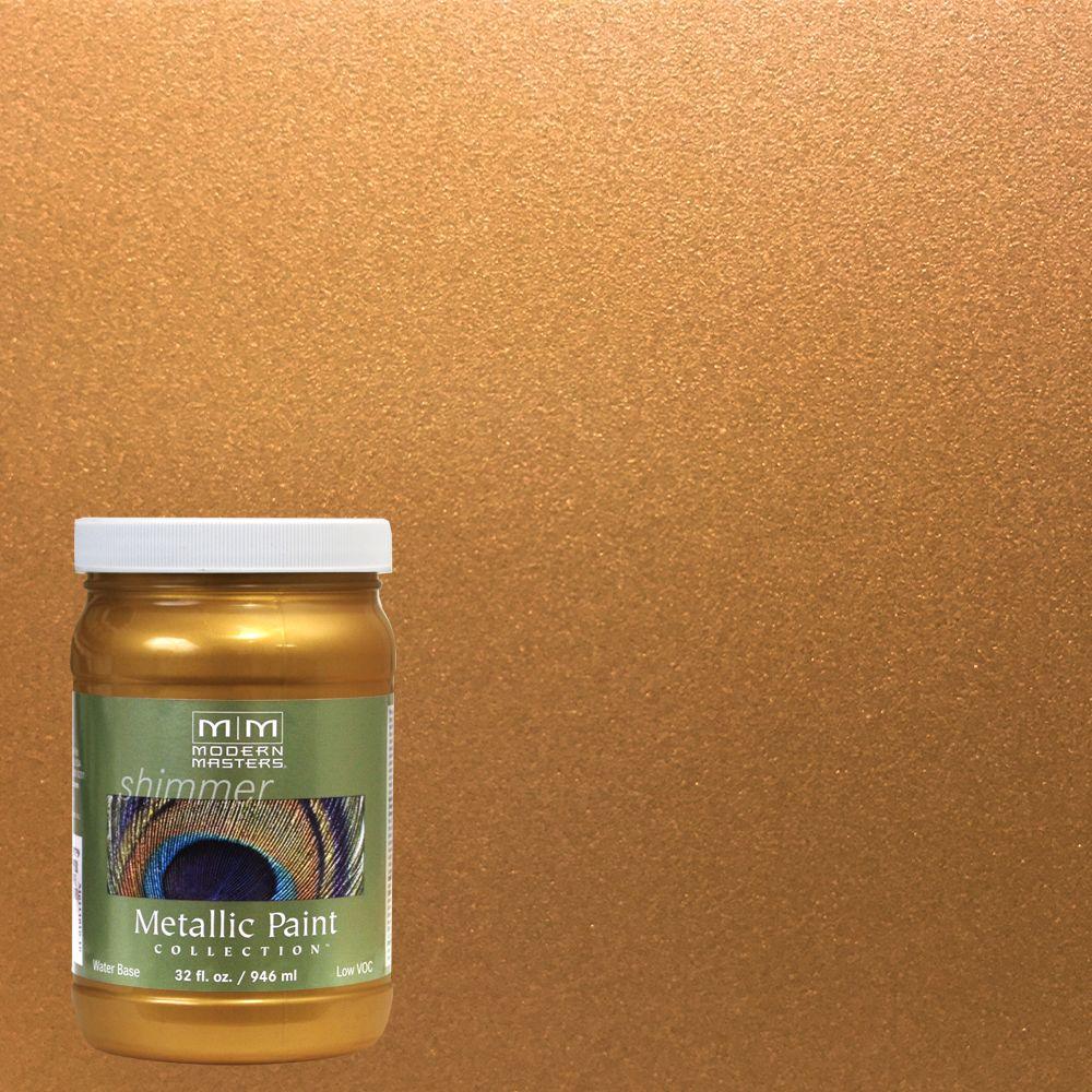 Modern Masters 1 Qt Tequila Gold Water Based Satin Metallic Tequila Gold Water Based Satin Metallic Interior Exterior Paint Me66132 The Home Depot