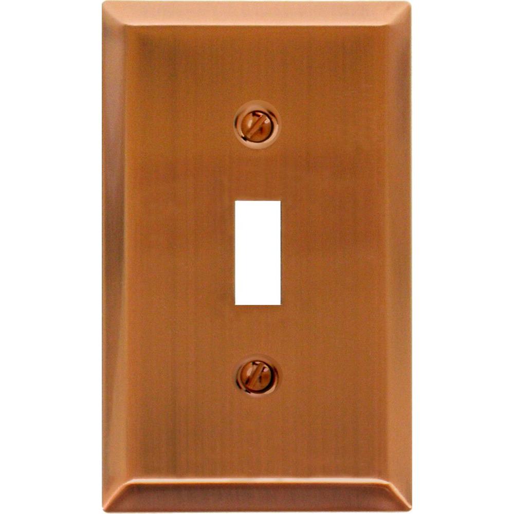 Copper Switch Plates Wall The Home Depot Century Steel 1 Toggle Wall Plate Antique Copper