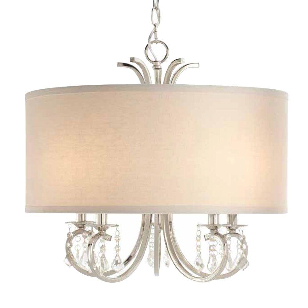 Home Decorators Collection 5 Light Polished Nickel Chandelier With