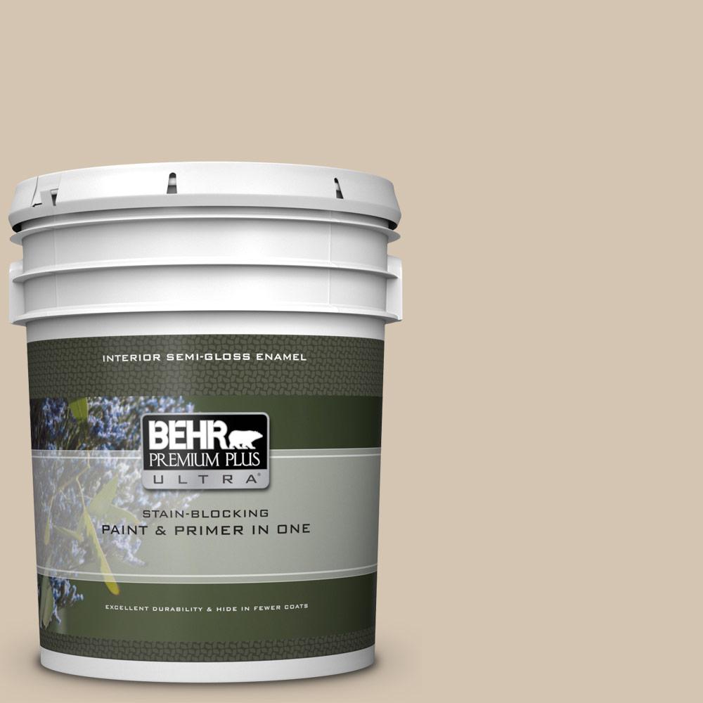 BEHR Premium Plus Ultra 5 gal. N3003 Casual Khaki SemiGloss Enamel