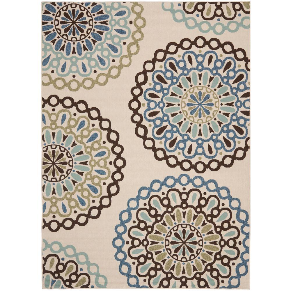 Safavieh Veranda Cream Blue 8 Ft X 11 Indoor Outdoor Area Rug Safavieh Veranda Cream Blue 8 Ft X 11 Indoor Outdoor Area