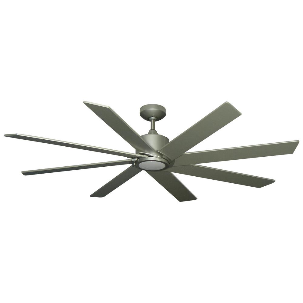 Troposair Northstar 60 In Brushed Nickel Ceiling Fan With Led Light Brushed Nickel Ceiling Fan With Led Light