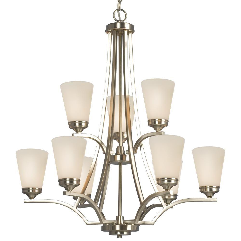 Filament Design Negron 9-Light Brushed Nickel Incandescent Chandelier ...