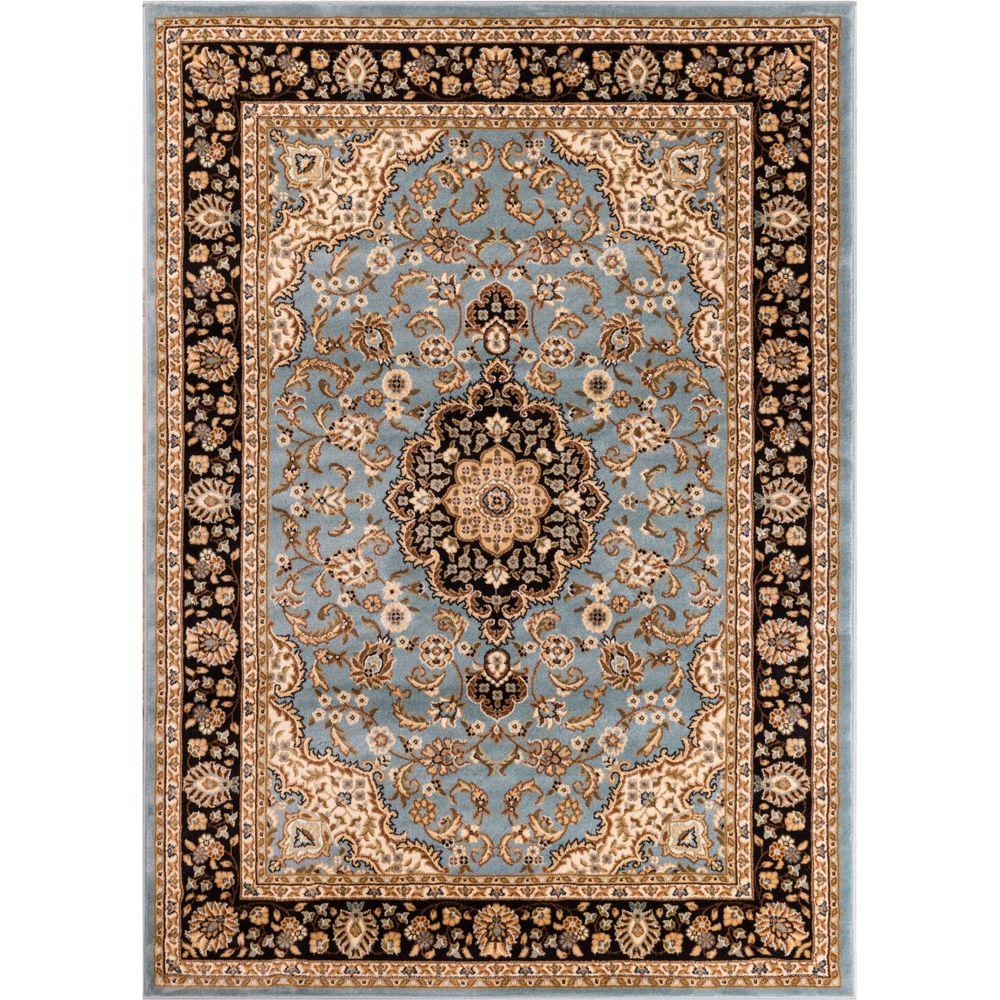 Well Woven Barclay Medallion Kashan Light Blue 7 ft. 10 in. x 9 ft. 10