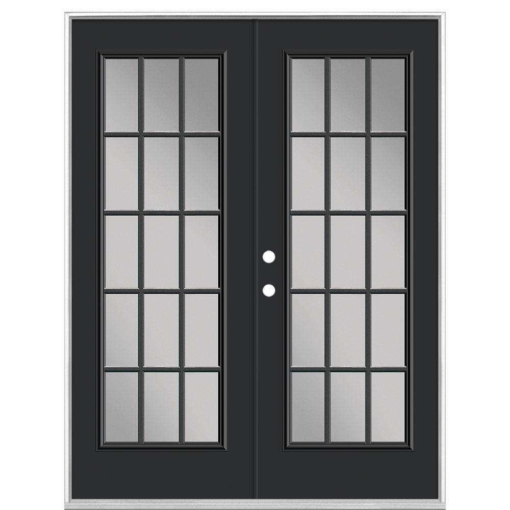 black steel door