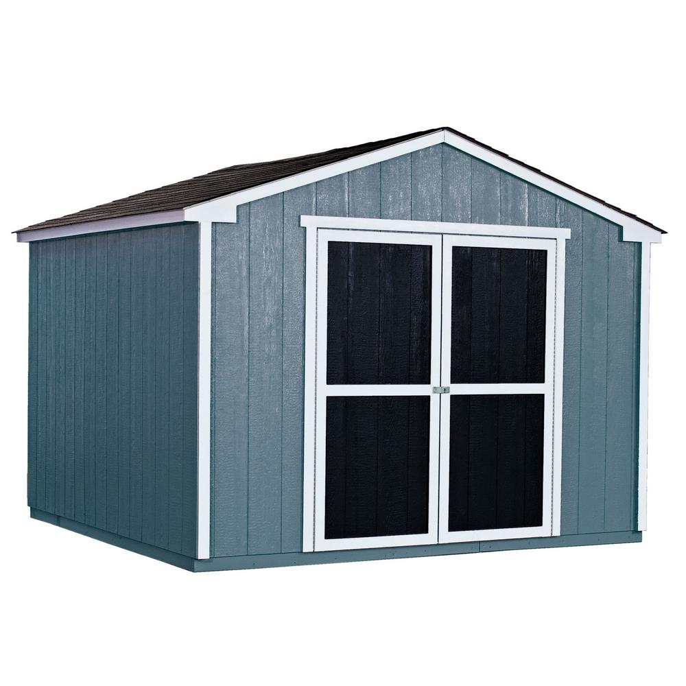 Handy Home Products Princeton 10 ft. x 10 ft. Wood Storage ...