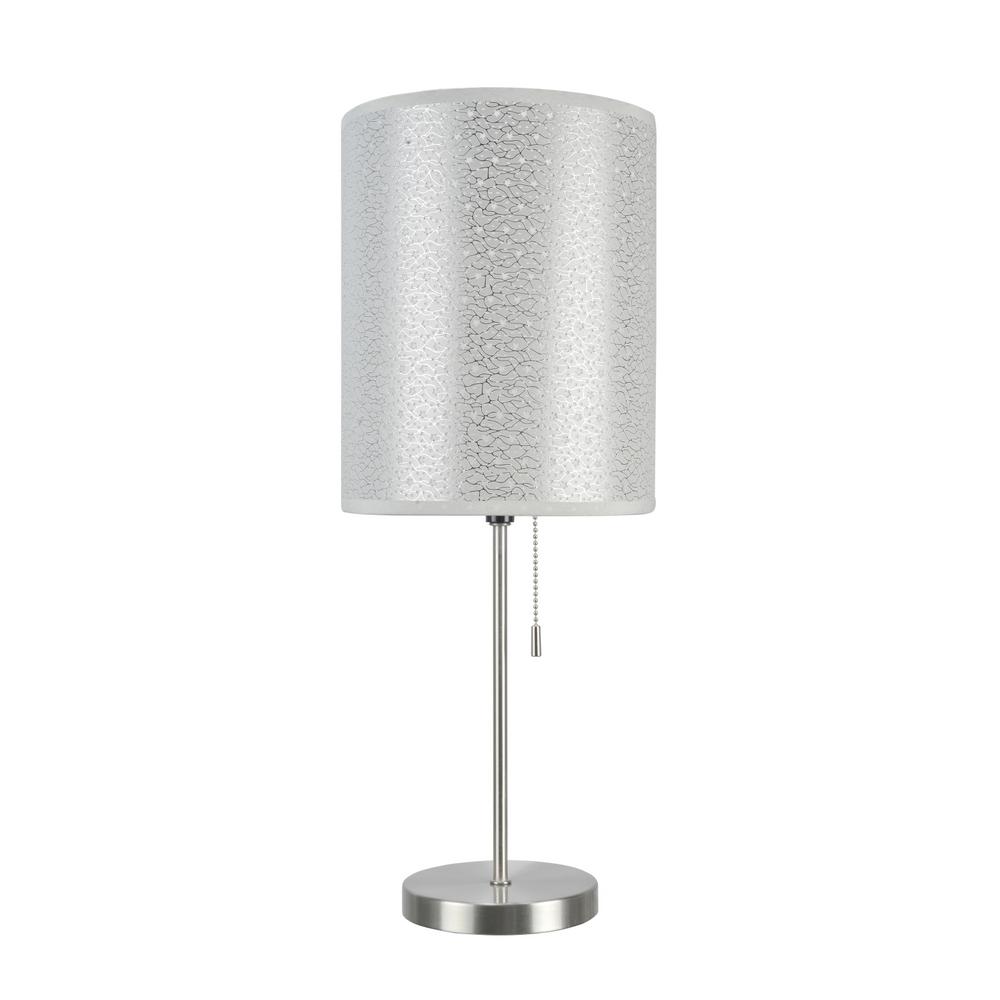 Gray Table Lamps The Home Depot 19 1 2 In Satin Nickel Candlestick Table Lamp