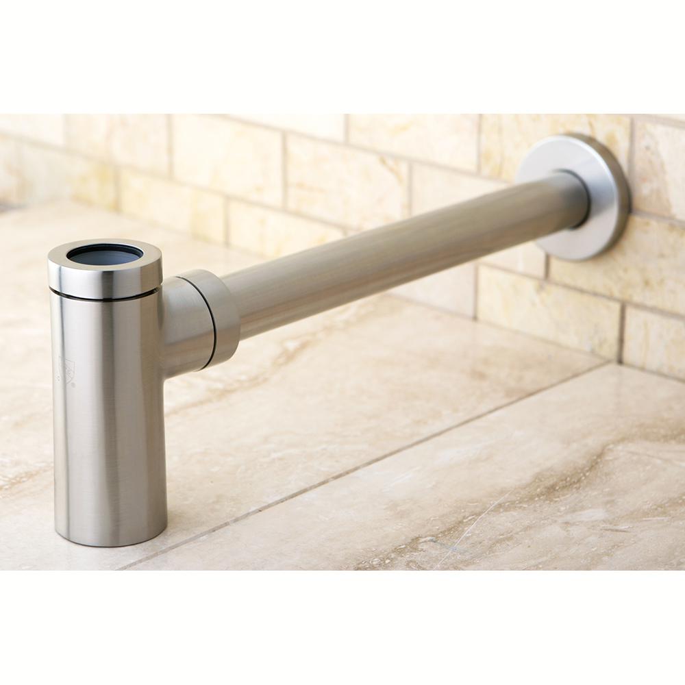 Kingston Brass Modern Decorative 1 1 4 In Brass P Trap In Brushed