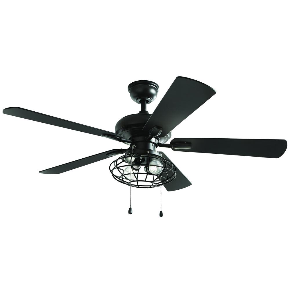 Home Decorators Collection Ellard 52 In Led Matte Black Indoor Ceiling Fan With Lights