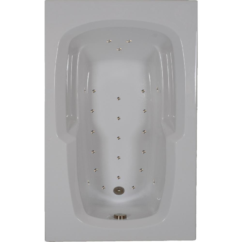 Comfortflo 60 in. Acrylic Rectangular Dropin Air Bathtub in BoneA6036