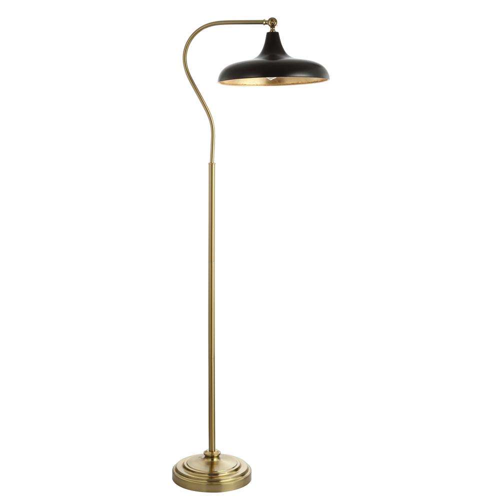 Safavieh Stefan 68 In Brass Gold Arc Floor Lamp With Black Gold