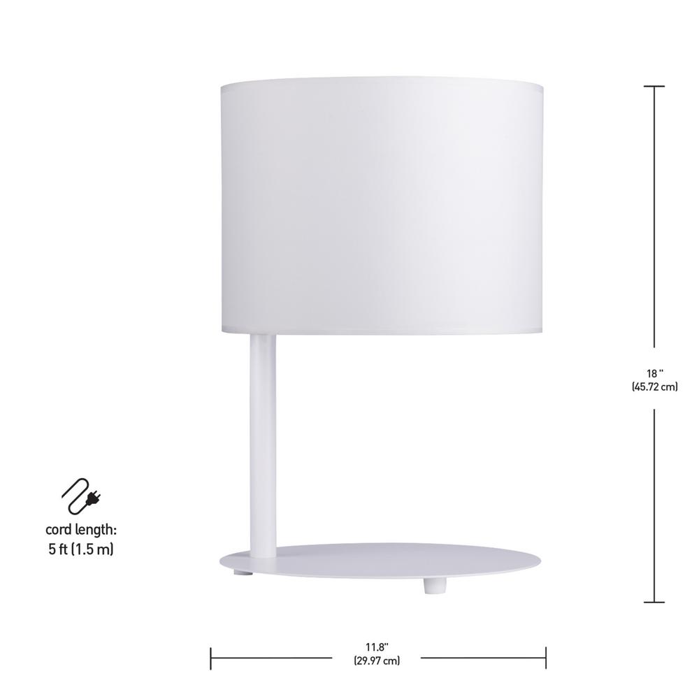 Globe Electric Hansen 18 In Powder White Table Lamp With Cec Title Led Bulb Included The Home Depot