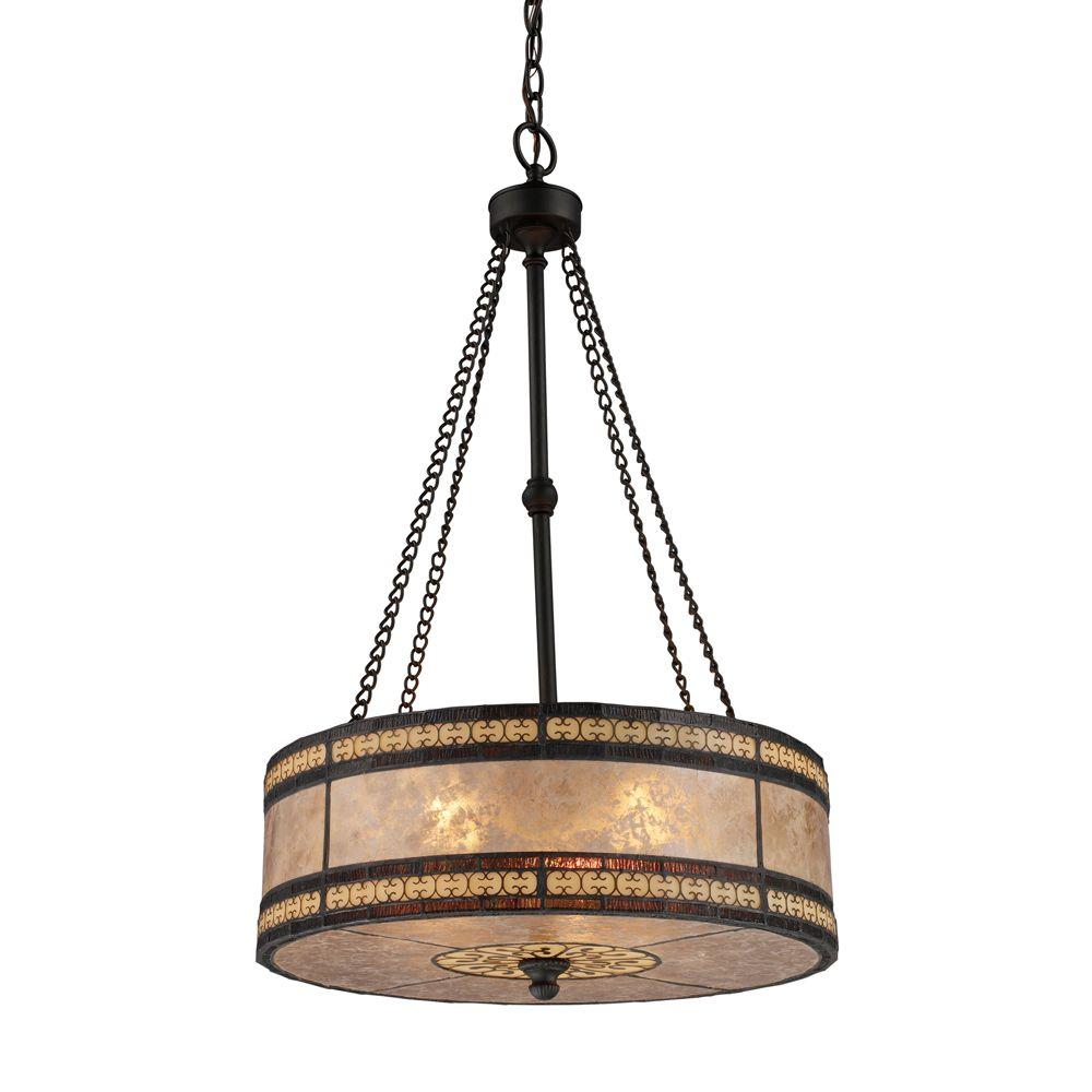 An Lighting Mica Filigree 3 Light Tiffany Bronze Ceiling Mount An Lighting Mica Filigree 3 Light Tiffany Bronze Ceiling Mount Pendant