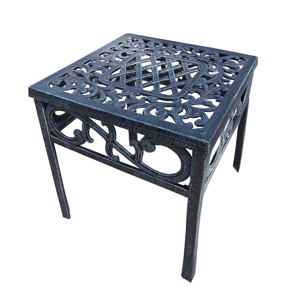 Mississippi Verdi Grey Aluminum Outdoor Side Table Hd2106 Vg The Mississippi Verdi Grey Aluminum Outdoor Side Table