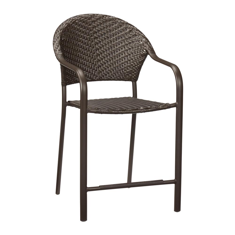 Hampton Bay Mix and Match Brown Stackable Wicker Outdoor High Dining