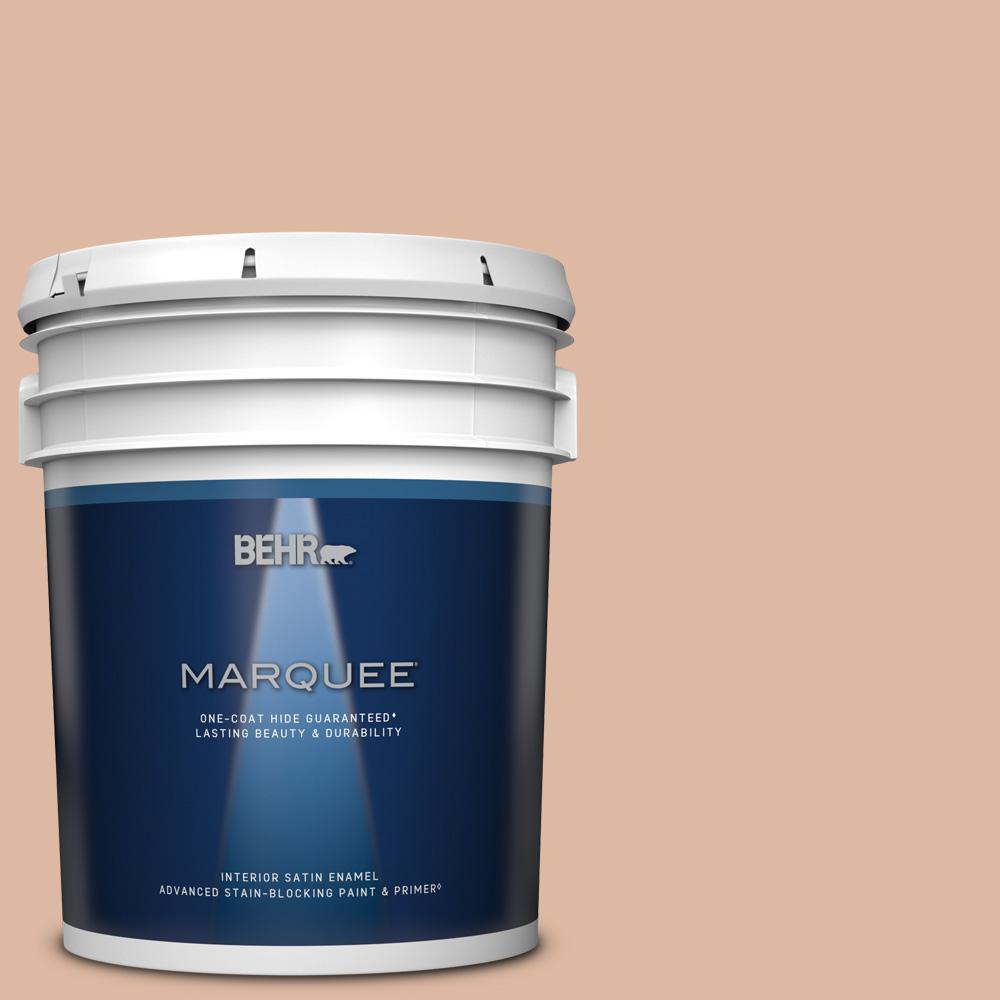 Behr Marquee 5 Gal Ecc 60 1 Coral Bay Satin Enamel Interior Paint And Primer In One 745005 The Home Depot