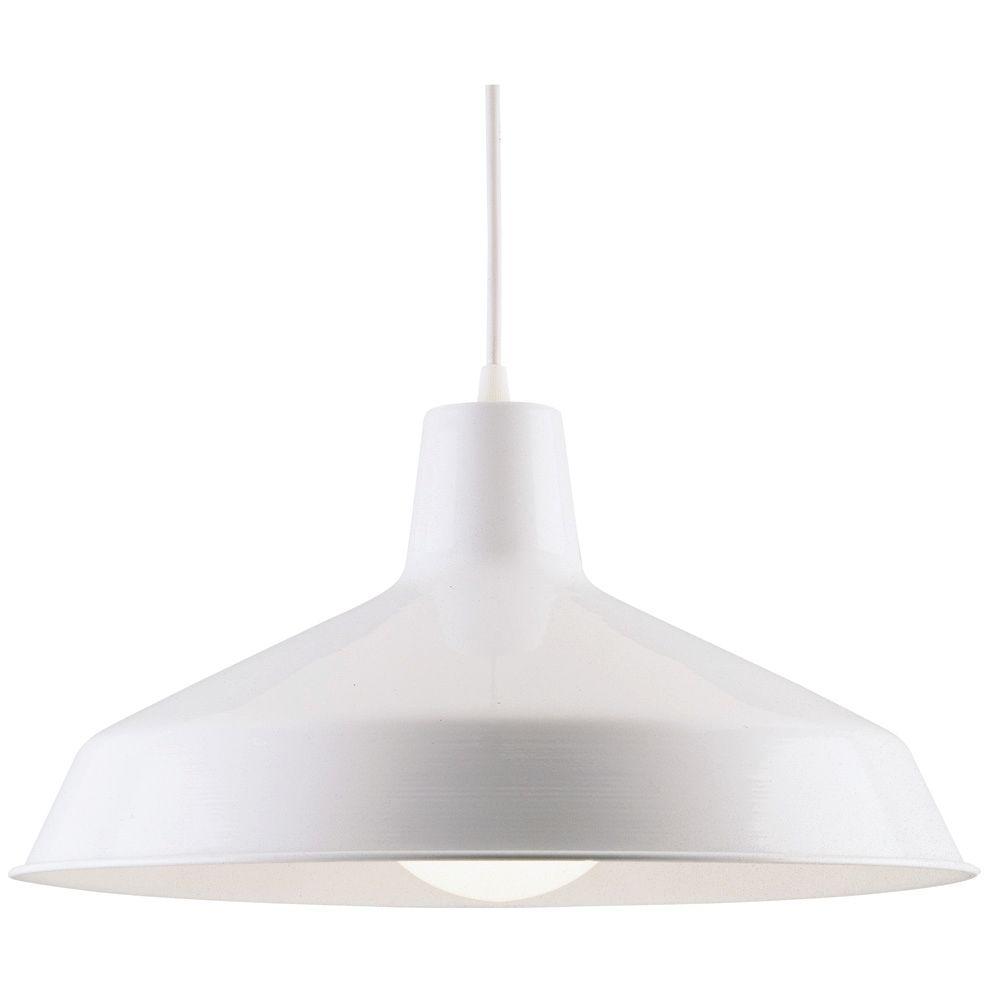1-Light White Interior Pendant