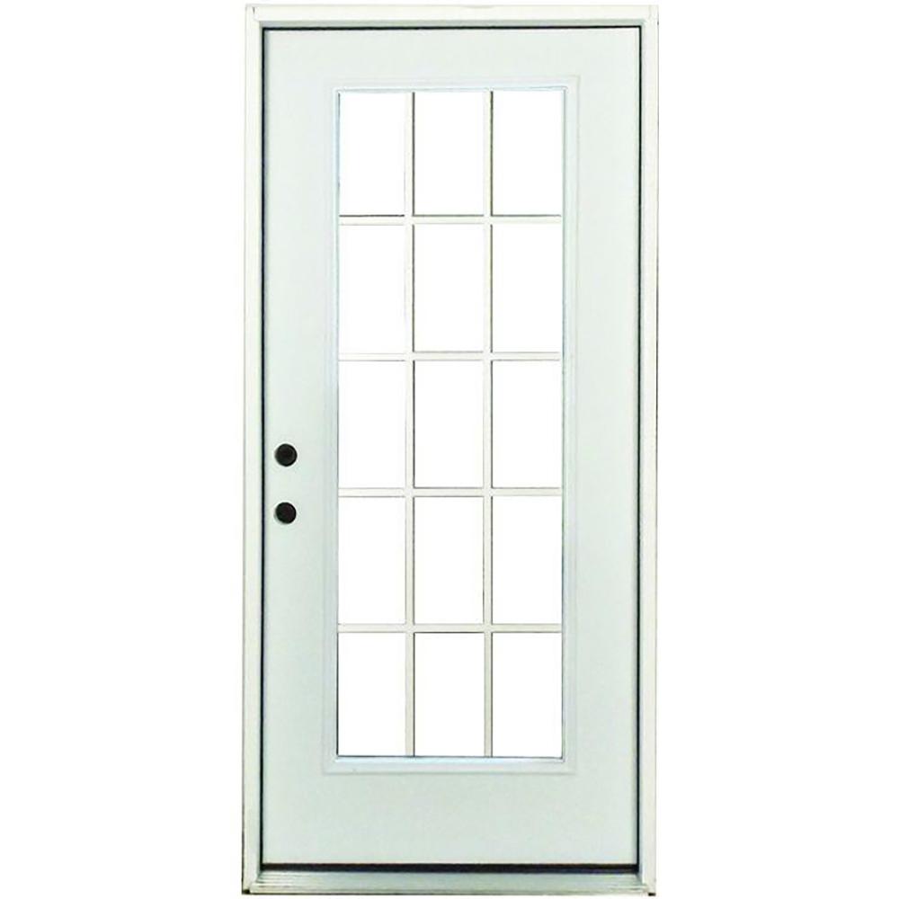 15 Lite Fiberglass Exterior Door Slab Glass Door Ideas