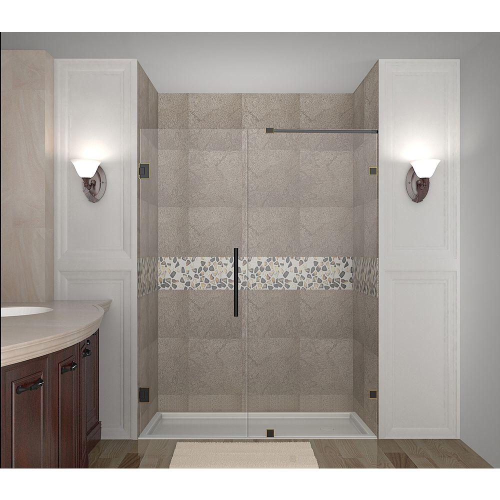 Aston Nautis 59 in. x 72 in. Completely Frameless Hinged Shower Door in Oil Rubbed BronzeSDR985