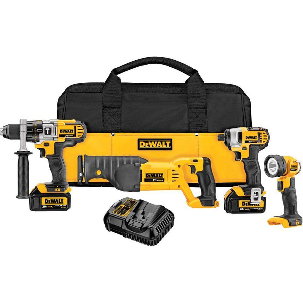 DEWALT 20Volt MAX Cordless Grease Gun, Impact Wrench & Light Combo Kit