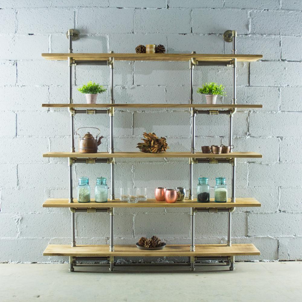 Furniture Pipeline Eugene Modern Industrial, Natural 64 in. Large