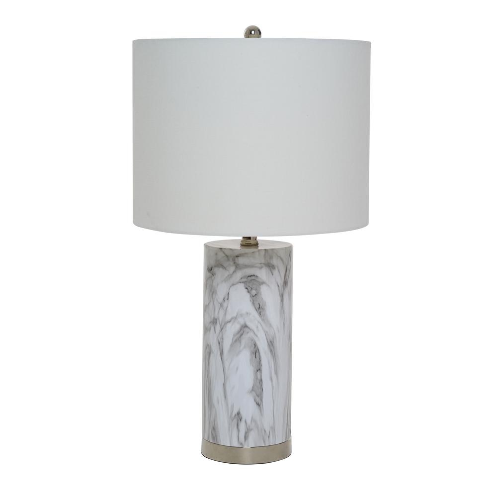 Catalina Lighting Lamps The Home Depot 24 5 In Marble Table Lamp With White Shade