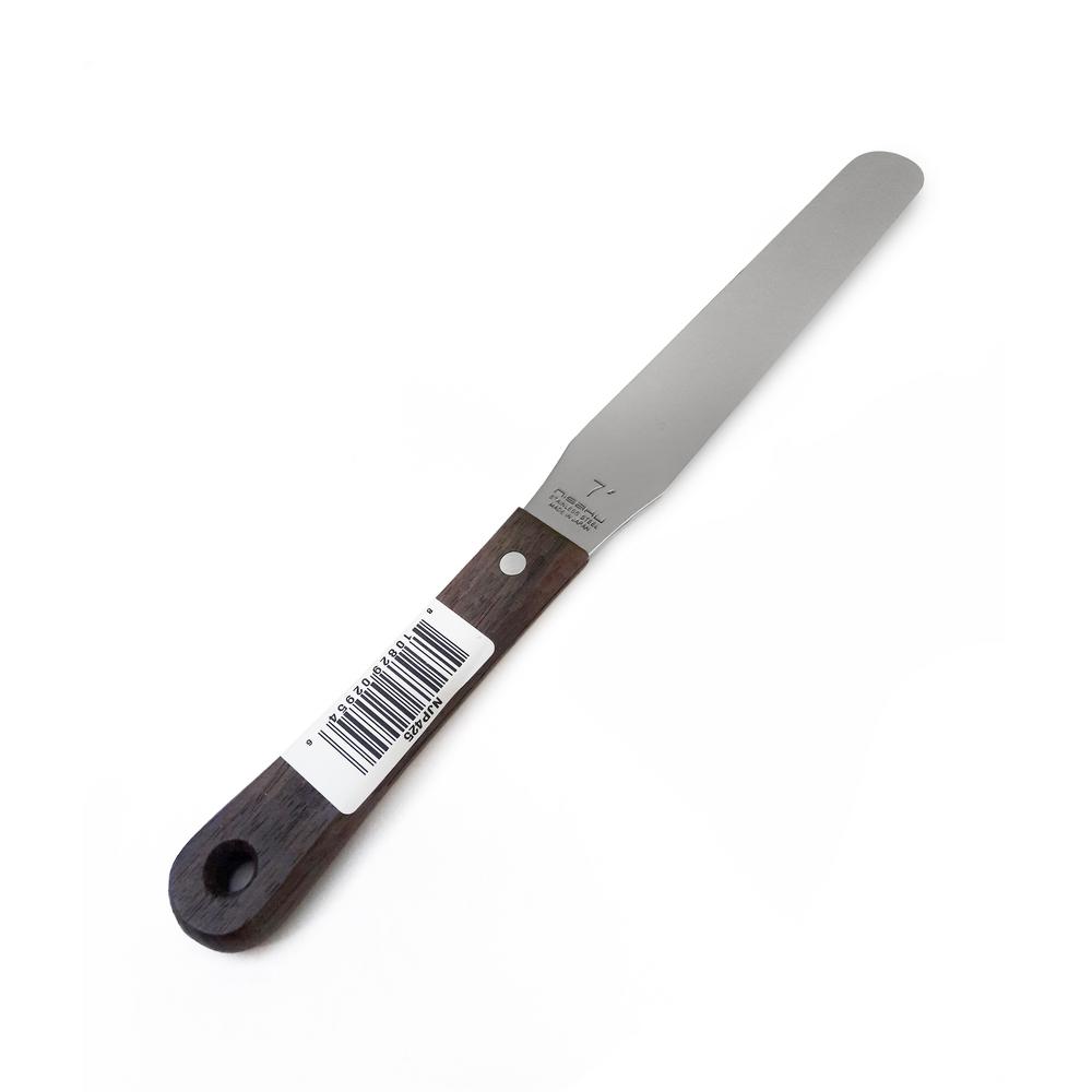 Nisaku 7 inch Stainless Steel Wooden Handle Spatula by Nisaku