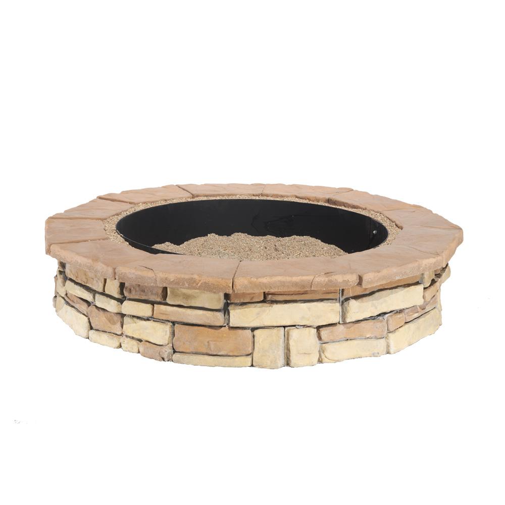 Natural Concrete Products Co 44 In Random Stone Brown Round Fire