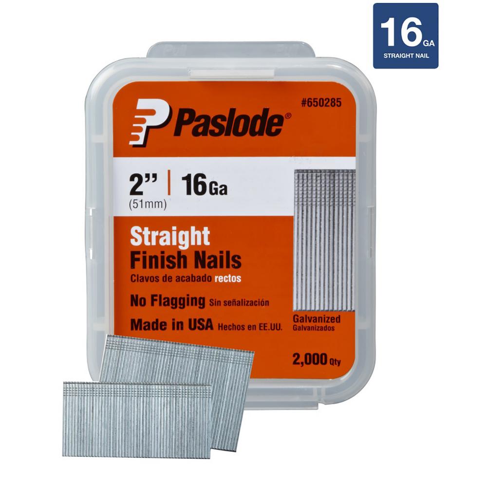 Paslode 2 In X 16 Gauge Galvanized Straight Finish Nails 2000 Box