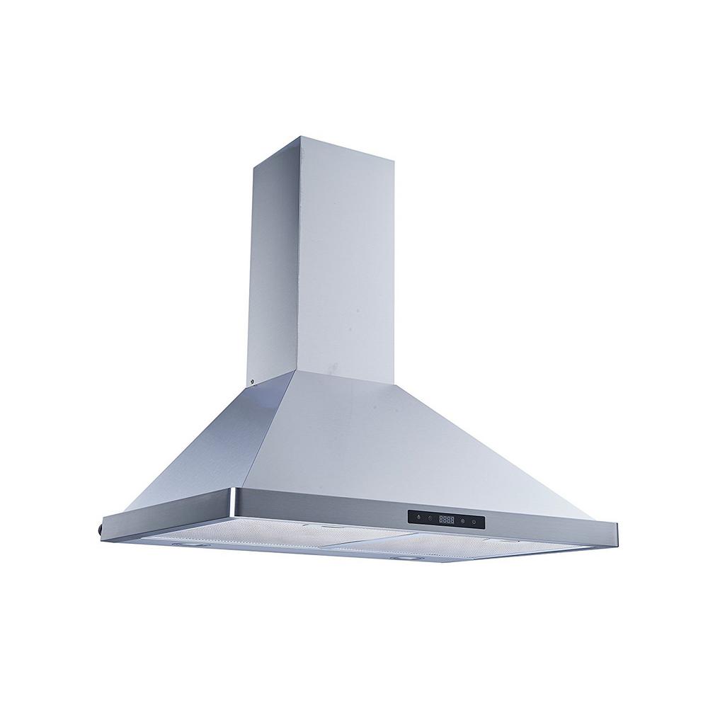 Winflo 30 In 520 Cfm Convertible Wall Mount Range Hood In Stainless Steel With Mesh Filters And Touch Sensor Control Wr003b30 The Home Depot
