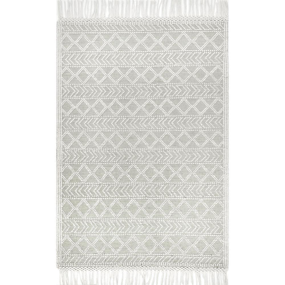 nuLOOM Hand Woven Tabatha Tassel Cream 5 ft. x 8 ft. Area RugJLSR02A