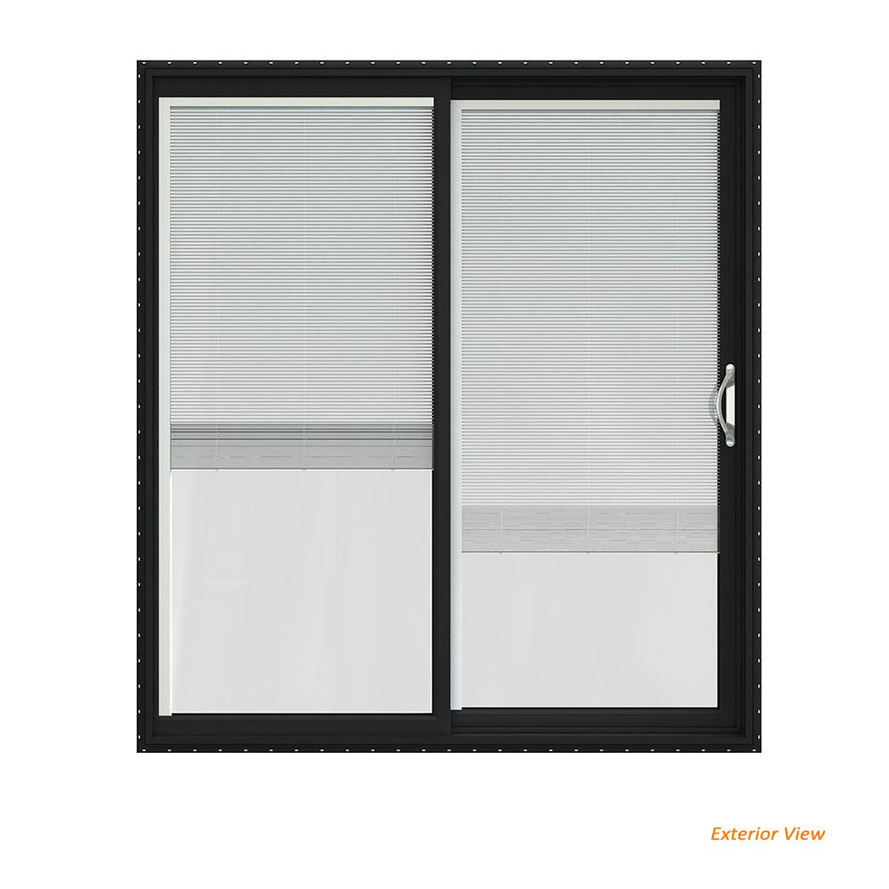 Sliding Patio Door Jeld Wen Doors Exterior The 72 In X 80 V 2500 Bronze Painted Vinyl Right Hand
