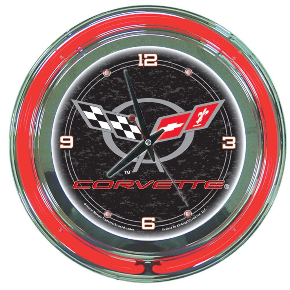 Trademark 14 In Vintage Detroit Redwings Nhl Neon Wall Clock Nhl1400 Drv The Home Depot