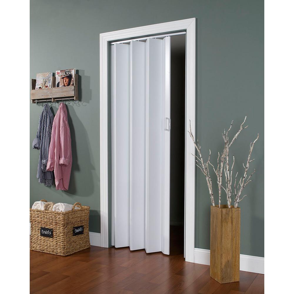 Spectrum 48 In X 96 In Express One Vinyl White Accordion Door
