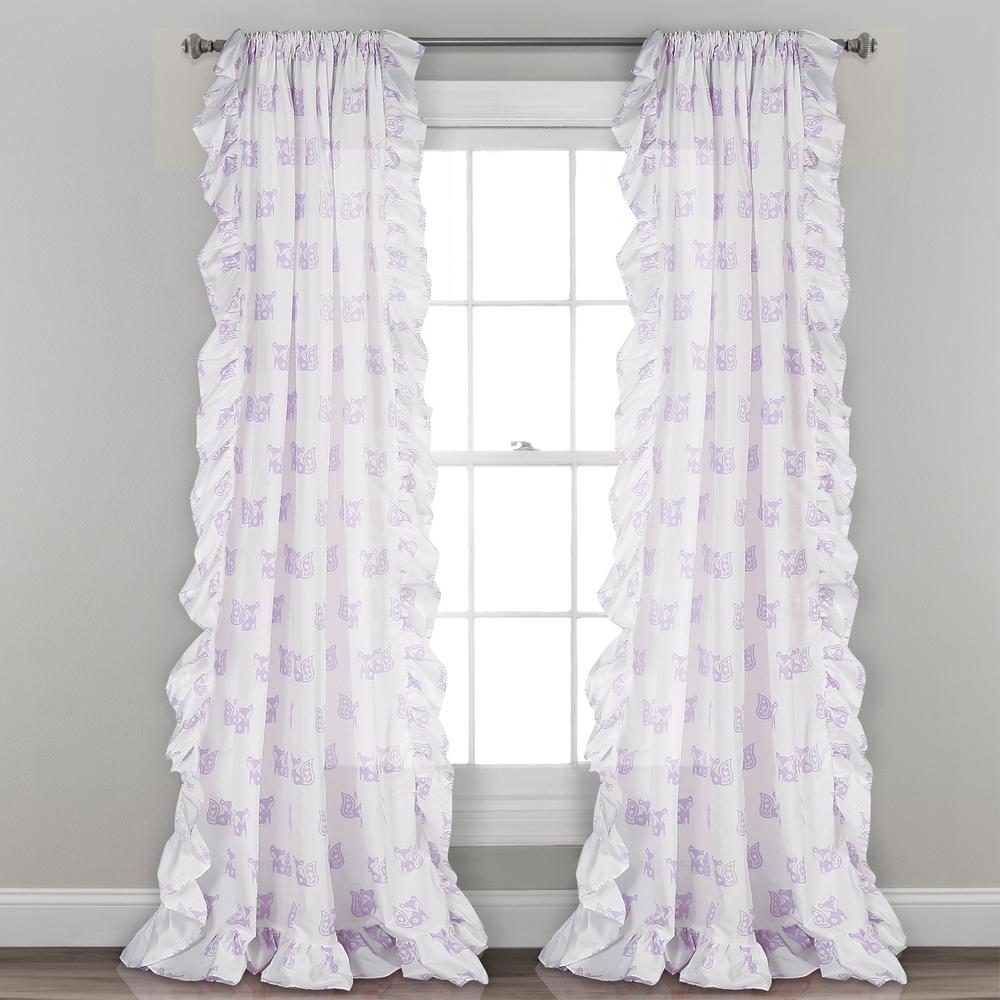 Lush Decor Ruffle Fox Juvy Window Panel Purple 84 X 40 2 Pc Set