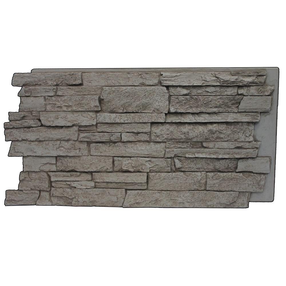 Superior Building Supplies Gray Rock 24-3/4 in. x 48-3/4 in. x 1-1/4 in ...