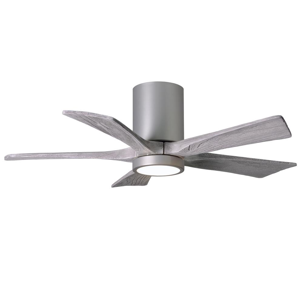 Atlas Irene 42 In Led Indoor Outdoor Damp Brushed Nickel Ceiling Fan With Light With Remote Control And Wall Control