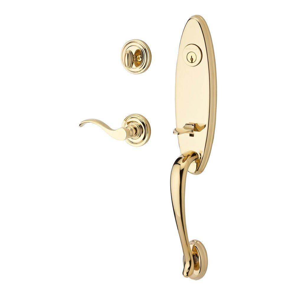 Schlage Camelot Double Cylinder Antique Brass Left-Hand Handleset with ...