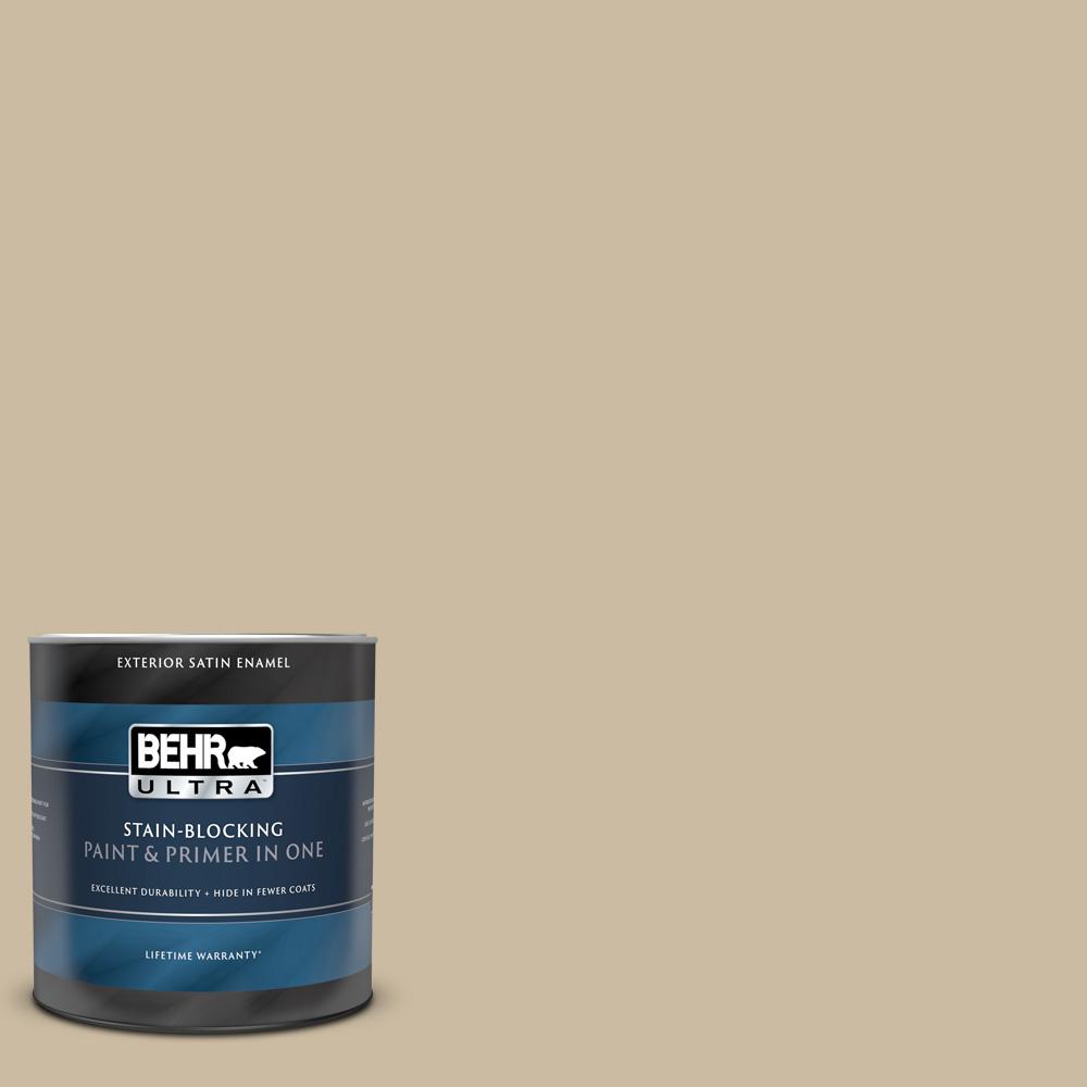 Behr Ultra 1 Qt. #mq2-26 Windsor Tan Satin Enamel Exterior Paint And 