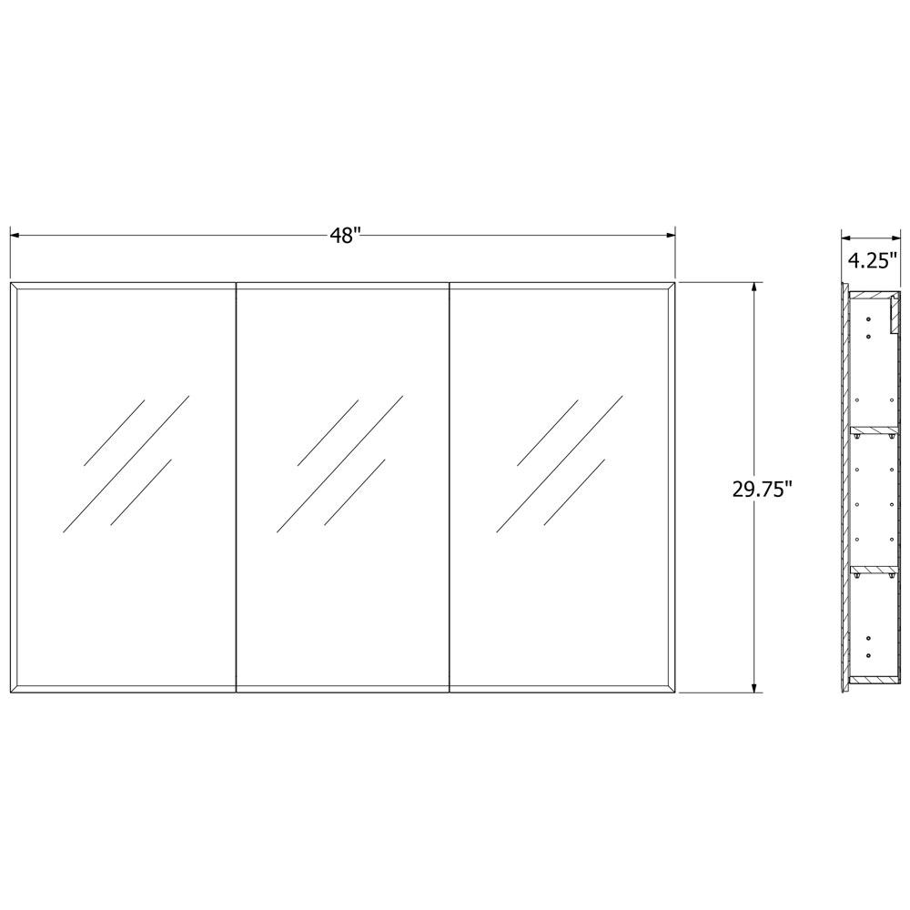 Glacier Bay 48 In X 30 In Frameless Surface Mount Bathroom