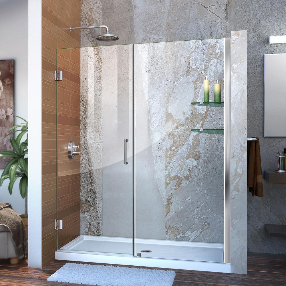 Dreamline Unidoor 56 To 57 In X 72 Frameless Hinged Shower Door Dreamline Unidoor 56 To 57 In X 72 Frameless Hinged Shower Door