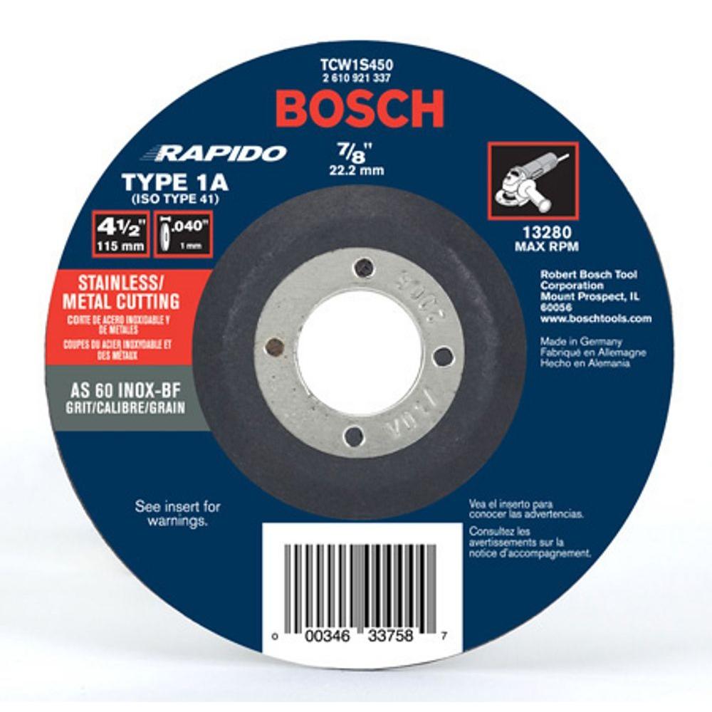 Bosch 4 1/2 in. Thin Metal CutOff Wheel Ideal for Stainless Steel