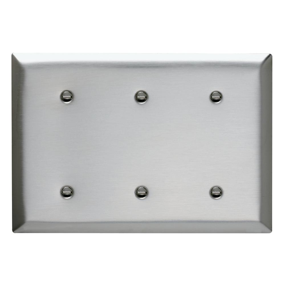 302 Series 3Gang Blank Wall Plate in Stainless SteelSS34 The Home Depot